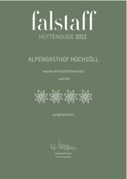 Falstaff Hüttenguide Zertifikat